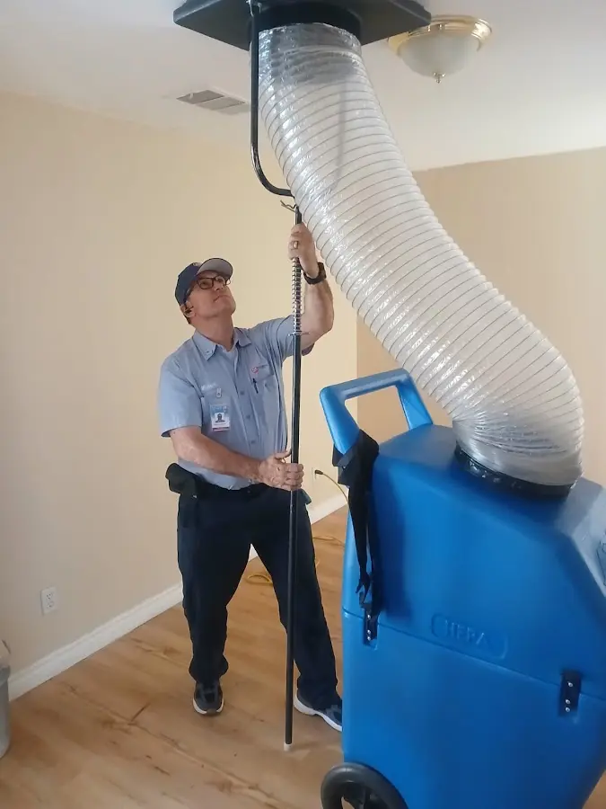 Mini Split Installation technician using HEPA equipment in Phoenix